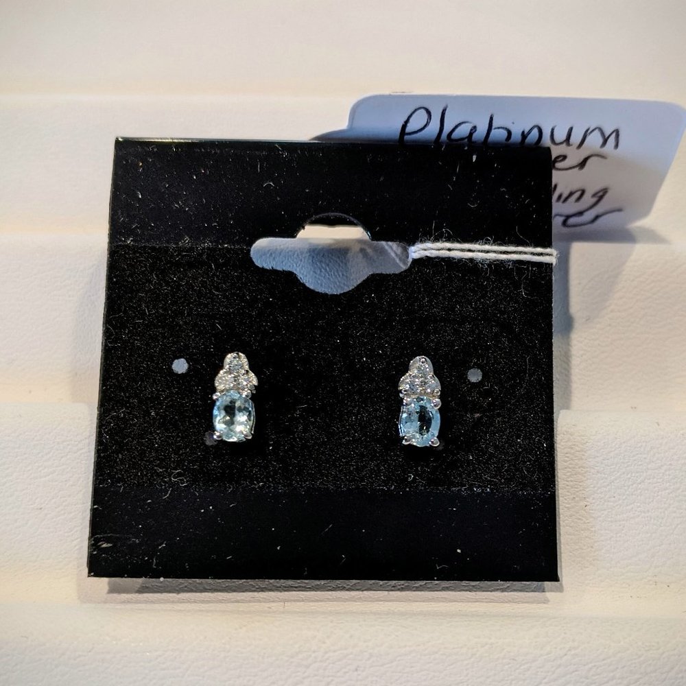 Espirito Santo Aquamarine & Zircon Stud Earrings